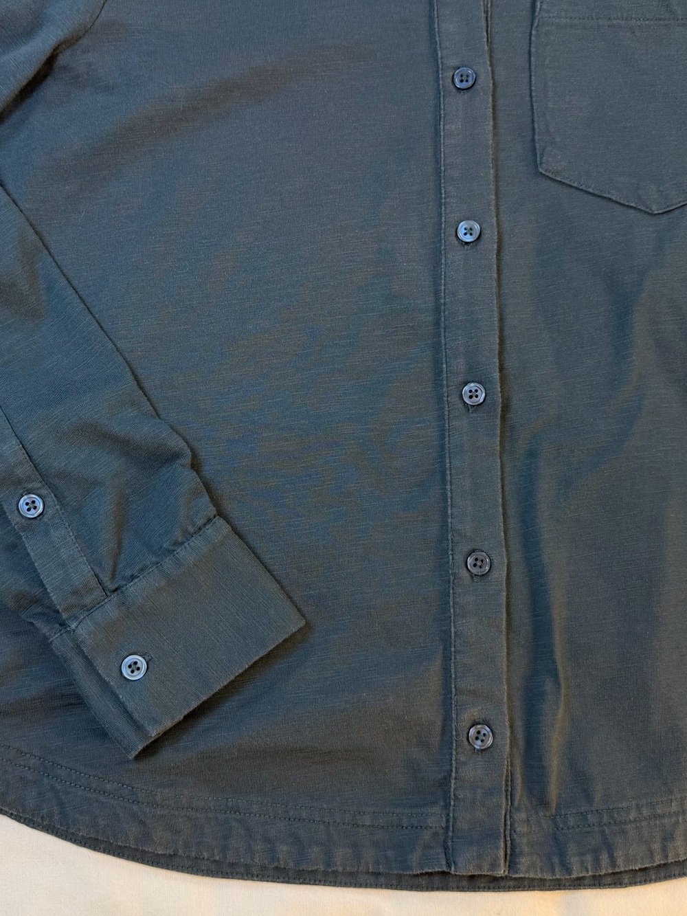 Pact Women’s 100% Organic Cotton Dark Teal Button Down Shirt - Picture 6 of 7